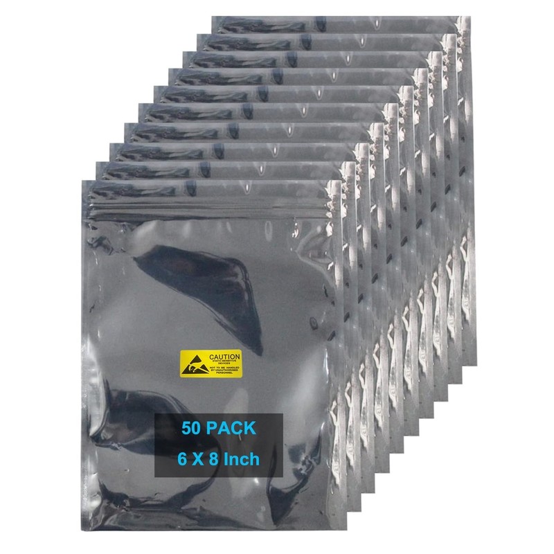 Antistatic Bags, 50pcs Resealable ESD Bags 6x8inches with Labels for GPU Hard... gallery