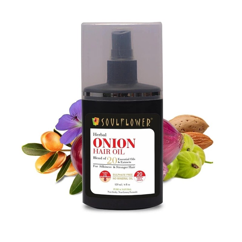Soulflower Amla and Onion Hair Oil Promotes Hair Growth Reduces Hair Fall 120ml