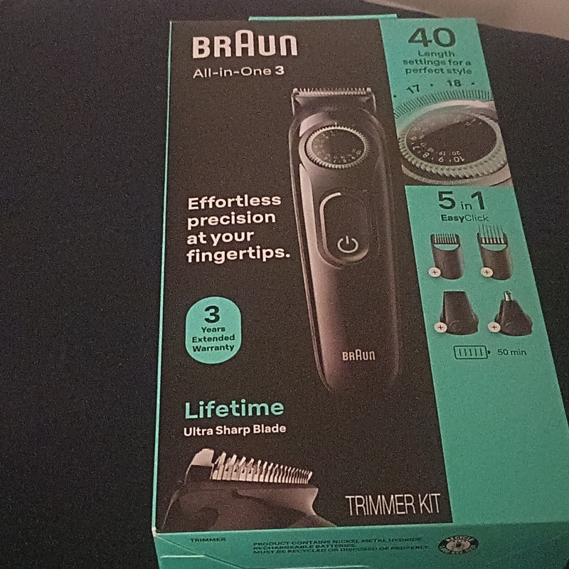 Braun All-in-One 3 5-in-1 Cordless Battery Precision Trimmer Kit Black