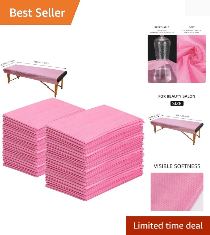 100 PCS Disposable Massage Table Sheets Non Woven Fabric SPA Bed Cover Breath…