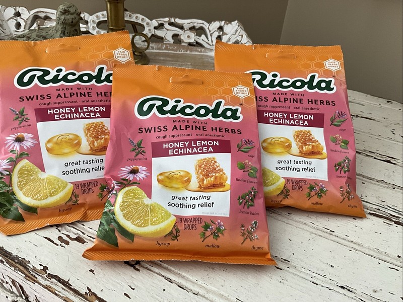 Ricola Honeylemon Echinacea Cough Suppressant Throat Drop 19 Counts X 3 Packs