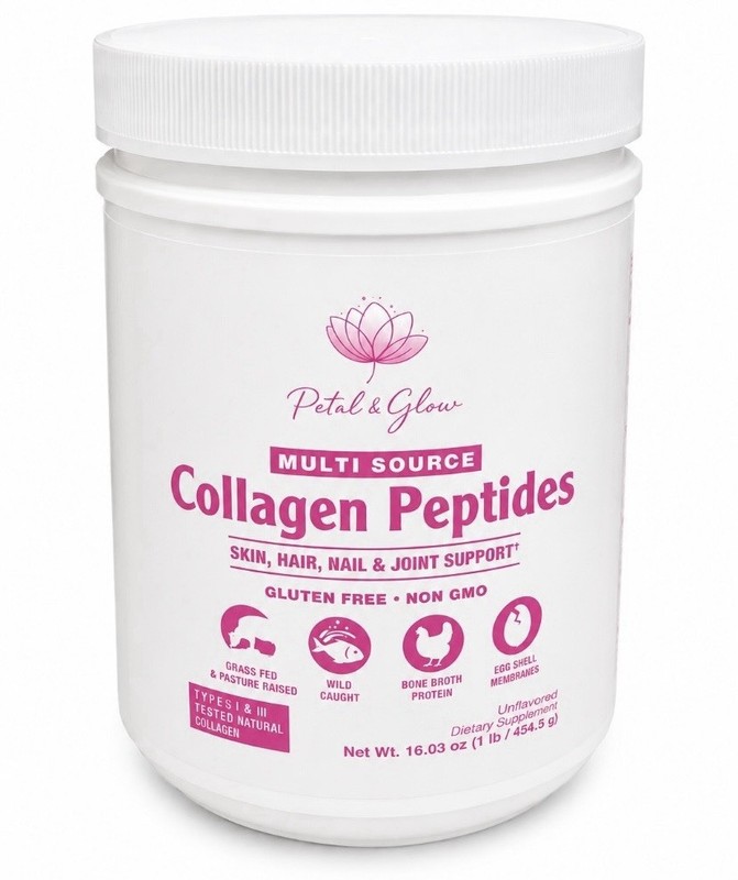 Petal & Glow Multi-Source Collagen Peptides Powder Unflavored 16.03 oz