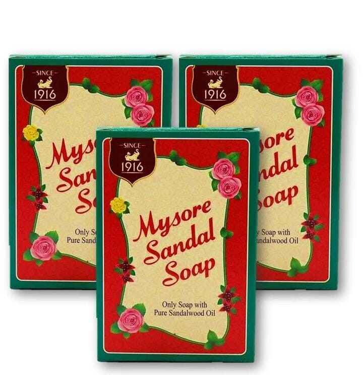 6 X Mysore Sandal Soap Natural Sandalwood For Skin Care- 75 Graml, 200% Original gallery