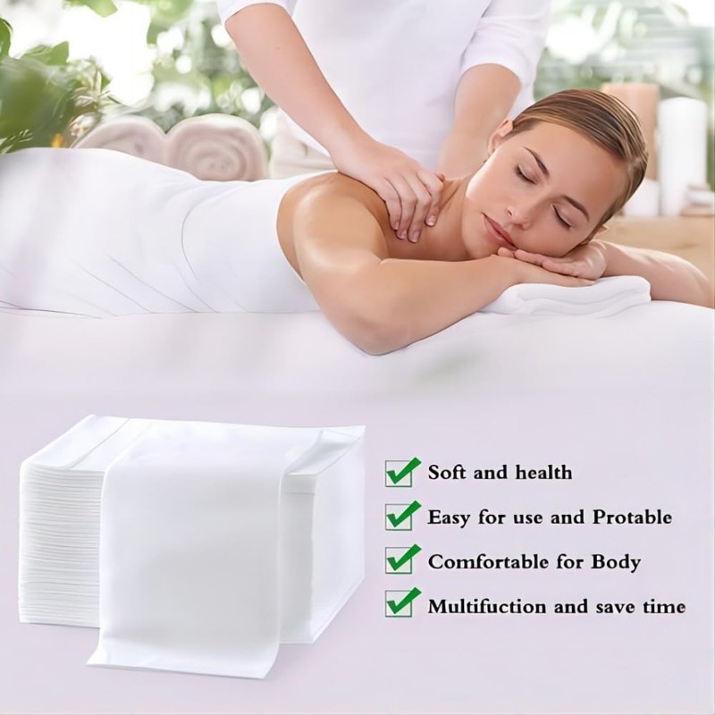 100Pcs Disposable Massage Table Sheets 31.5" x 71" Non-Woven Fabric Bed Cover... gallery