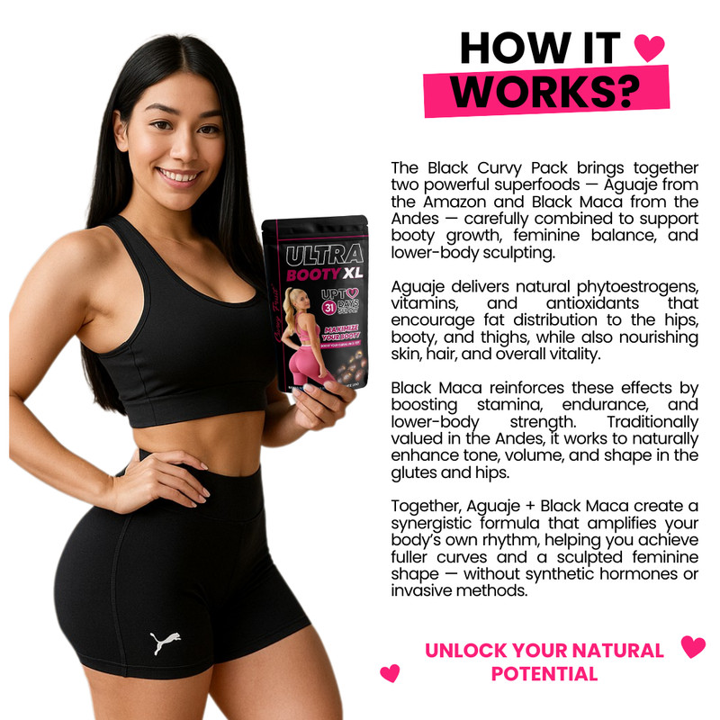 Aguaje Curvy Fruit + Black Maca Root Powder ,Huge Booty growing in a short time gallery