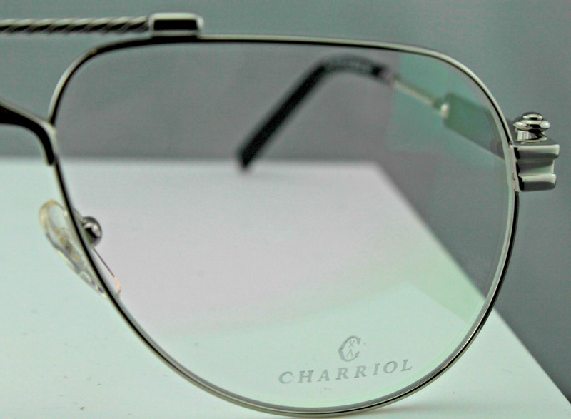 New Philippe Charriol PC75105 C02 Shiny Silver Metal Frame Demo Lens Eyeglasses gallery