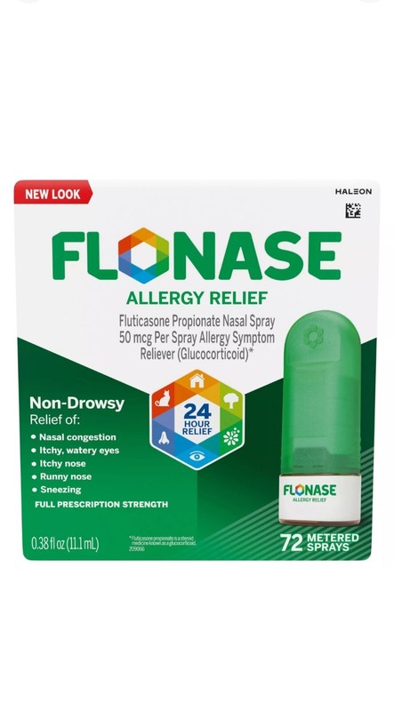 Flonase Allergy Relief Nasal Spray, 24 Hour Non Drowsy Allergy Medicine Ex:01/26