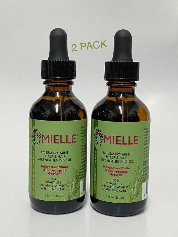 MIELLE Organics Rosemary Mint Scalp & Hair Strengthening Oil w/ Biotin 2oz Lot 2