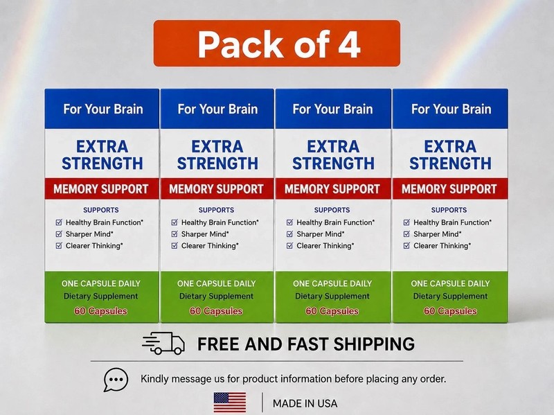 Pack Of 4 Memory Support For Your Brain 20mg Capsules 60-Day Supply Expiry 2027