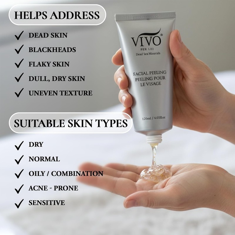 Vivo Per Lei Dead Sea Mineral Facial Peeling Gel Skin Exfoliating Facial Scrub gallery