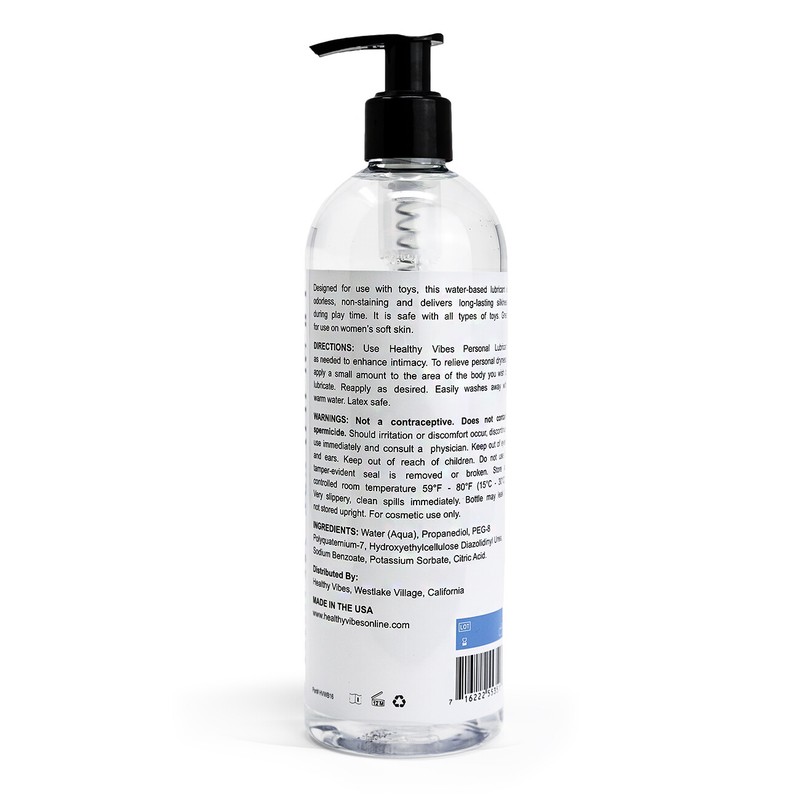 Water Based Personal Lubricant 16 oz by Healthy Vibes Intimate Lube for Couples gallery