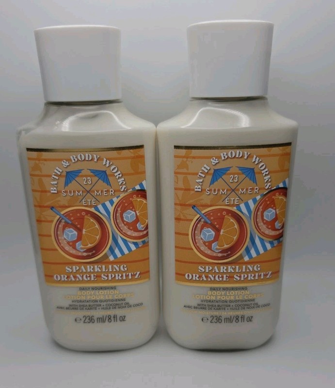 Bath & Body Works Sparkling Orange Spritz Nourishing Body Lotion 8 oz Set of 2