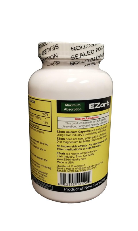 Ezorb Calcium Capsules for Bone Joint and Muscle Health - 180 Count gallery