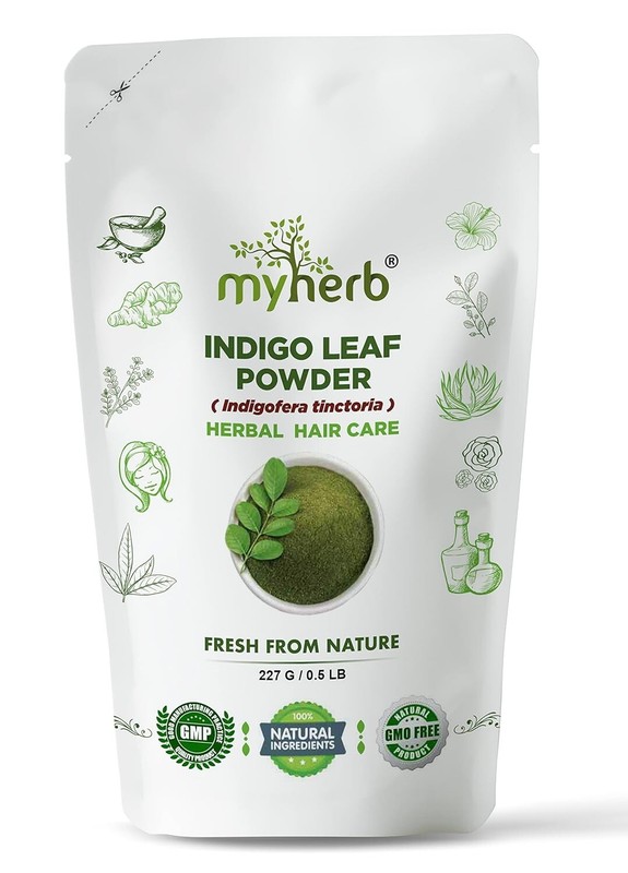 MYHERB 100% Natural Organic Indigo Leaf Powder (Indigofera tinctoria) || 227 Gm/