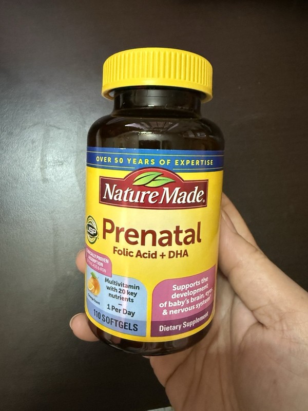 Nature Made Prenatal with Folic Acid + DHA, Prenatal Vitamin110CT , Exp jul 2027