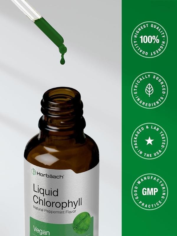 Non-GMO, Liquid Chlorophyll Drops 2 oz by Horbaach, Natural Peppermint Flavor gallery