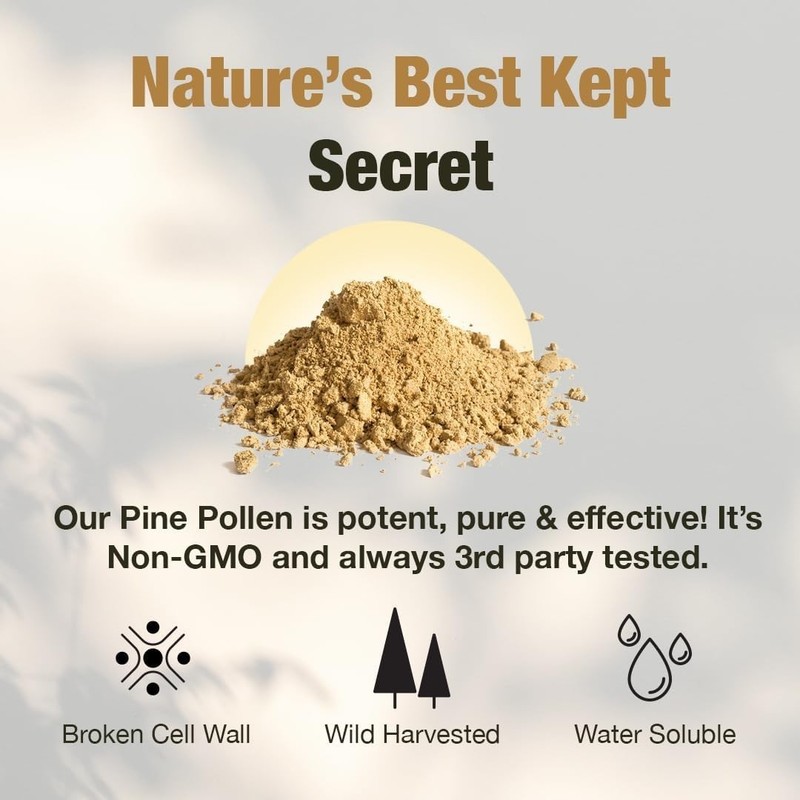 4oz Pine Pollen Powder - Non-GMO, , for Natural Energy & Longevity gallery