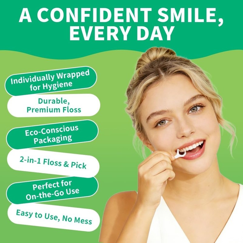 1500 Count Dental Flossers - Individually Wrapped Floss Picks for Travel, Office gallery