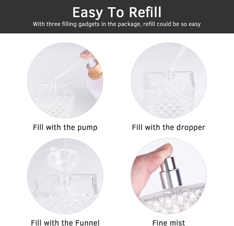 100Ml/3.4Oz Glass Perfume Atomizer Bottles, 2Pcs Refillable Empty Perfume Bottle gallery