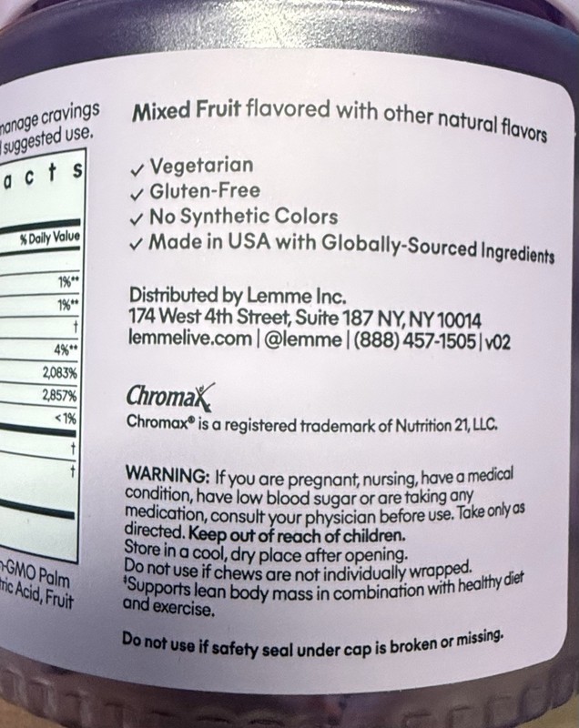 Lemme Curb Cravings Support Soft Chews 30 count exp: 09/2027 gallery