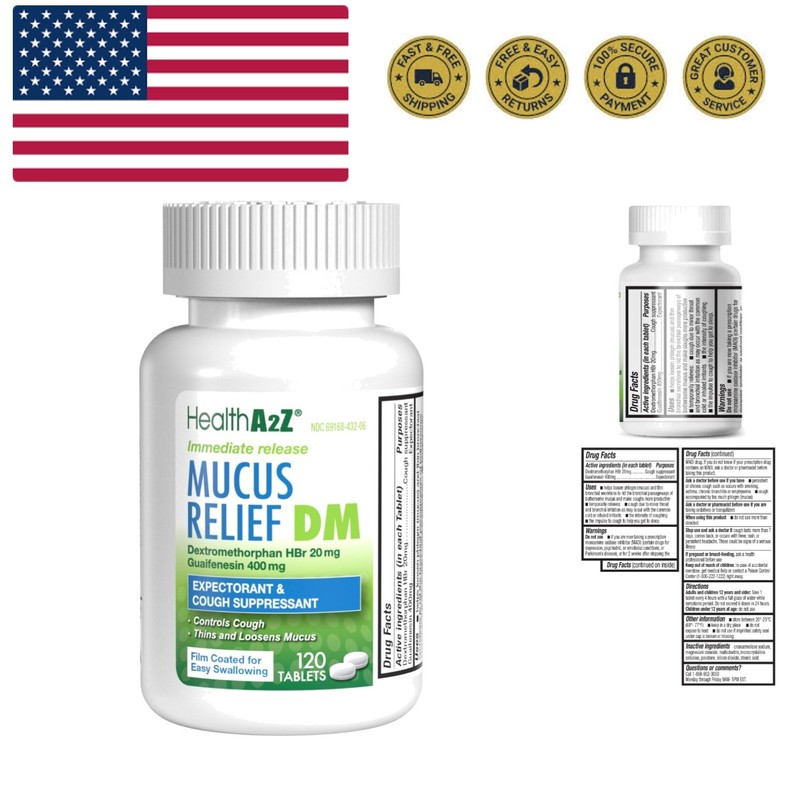 Mucus Relief DM | Dextromethorphan HBr 20mg | Guaifenesin 400mg | No Benzene …