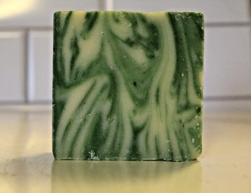 Handmade Green Clover Aloe Cold Processed Soap Bar -Free Shipping