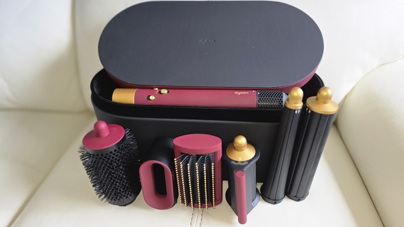 Dyson Airwrap i.d. Multi-Styler & Dryer Straight+Wavy Red Velvet & Gold W/CASE
