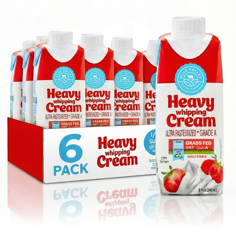Blue Valley Heavy Whipping Cream 8Fl Oz Shelf Stable 4 x 6 x 5.3 inches