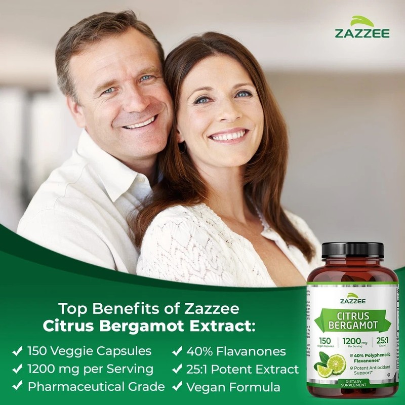 Zazzee Citrus Bergamot 1200mg 150 Vegan Capsules 5 Month Supply Non GMO USA gallery