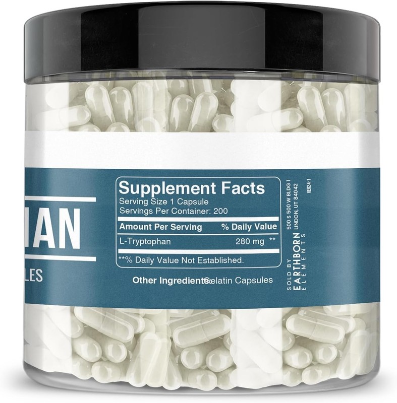 Pure & Undiluted L-Tryptophan 200 Capsules - Keto-Friendly Relaxation Support gallery
