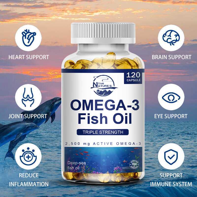 Omega 3 Fish Oil Capsules 3x Strength 3600mg EPA & DHA, Highest Potency Capsules gallery