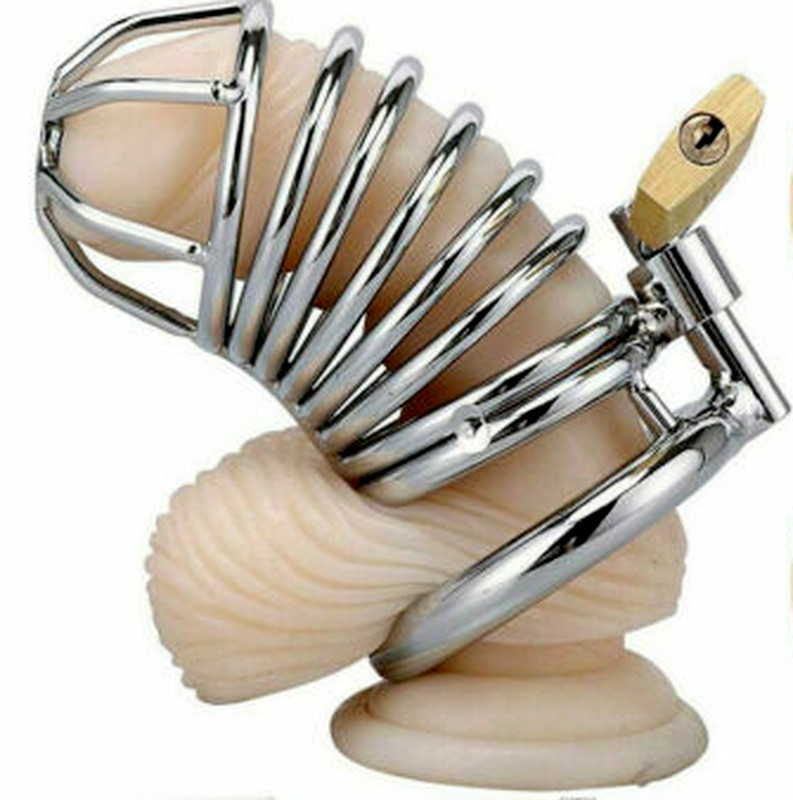 Stainless Steel Cock Cage Penis Ring Chastity Device Lock Chastity Belt Sex Toys