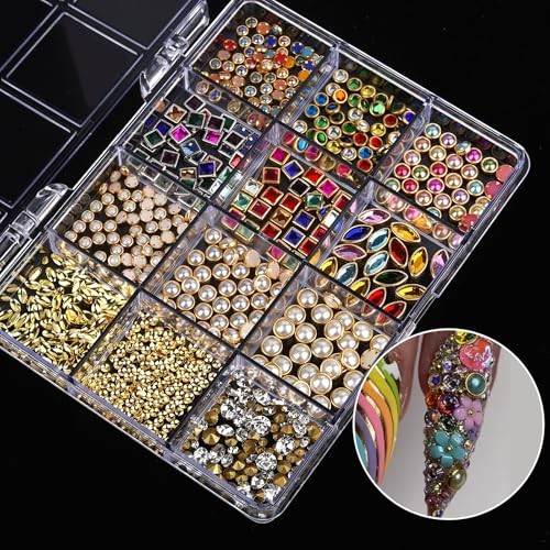 Luxury 3D Nail Charms Rhinestones Metal Jewelry Nail Decoration Vintage gallery