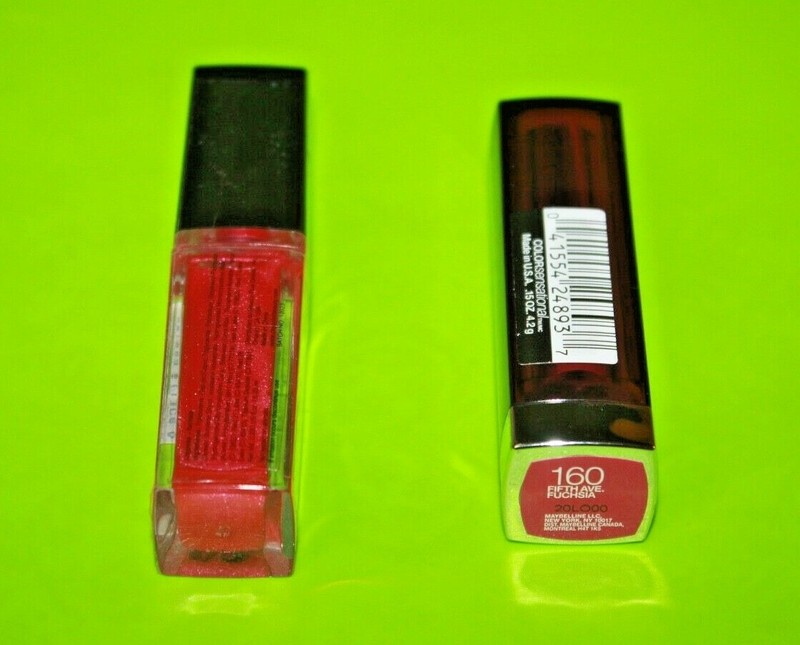 (2) Maybelline Color Sensational Lipstick 160 Fifth Ave Fuchsia+LipGloss Fuchsia gallery
