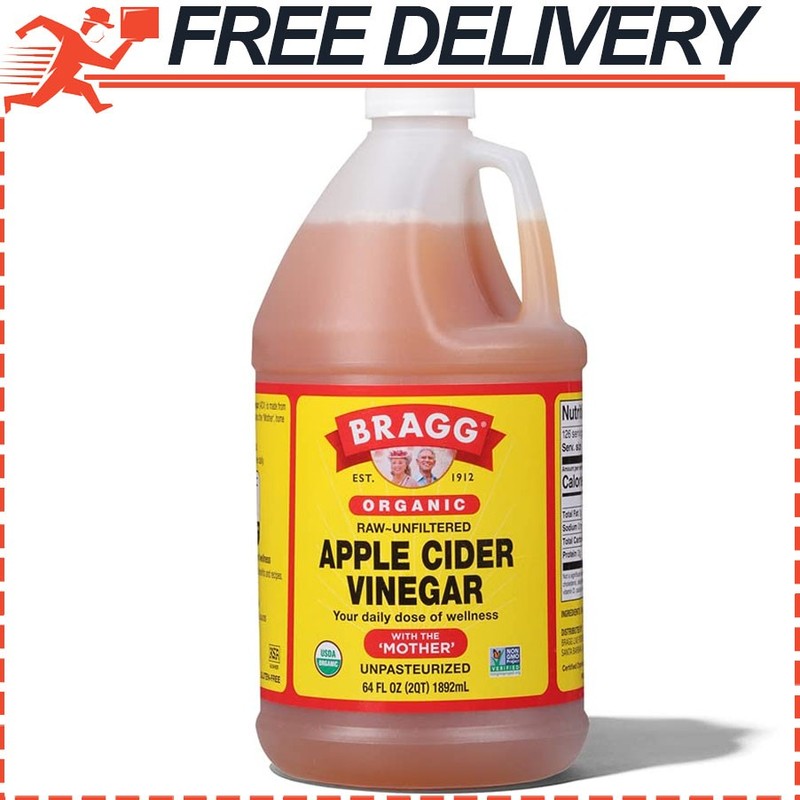 Bragg Organic Apple Cider Vinegar with the Mother, 64 fl oz – Raw and Unfiltered