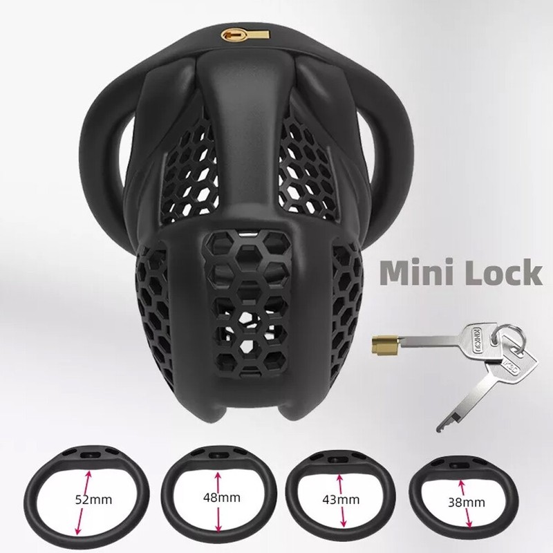 2025 NEW 3D Printed]Cobra Pro Cage Male Chastity Device Mini Lock Flat/Arc Rings gallery