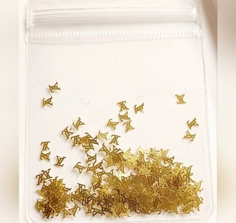NWT NAIL ART DESIGN 4mm×3mm GOLD METAL NAIL DECALS: N°15 gallery