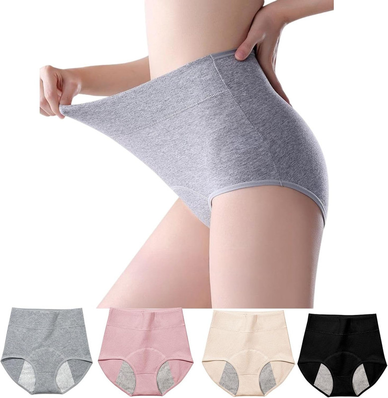 Women'S Washable Incontinence Underwear 4 Pack, Leakproof Ladies Panties High Wa gallery