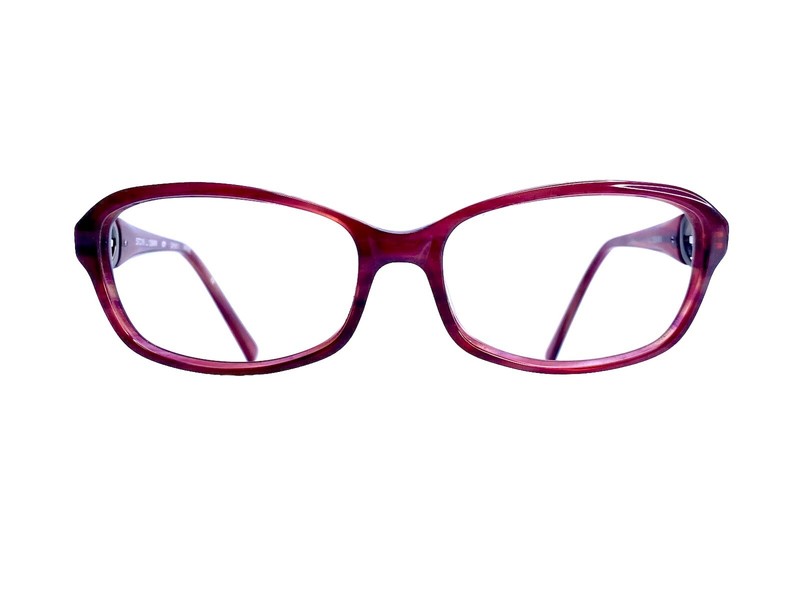 Cole Haan Red Purple Clear Oval Cat Eye Frame Eyeglasses CH 611 Wine 57 16 135