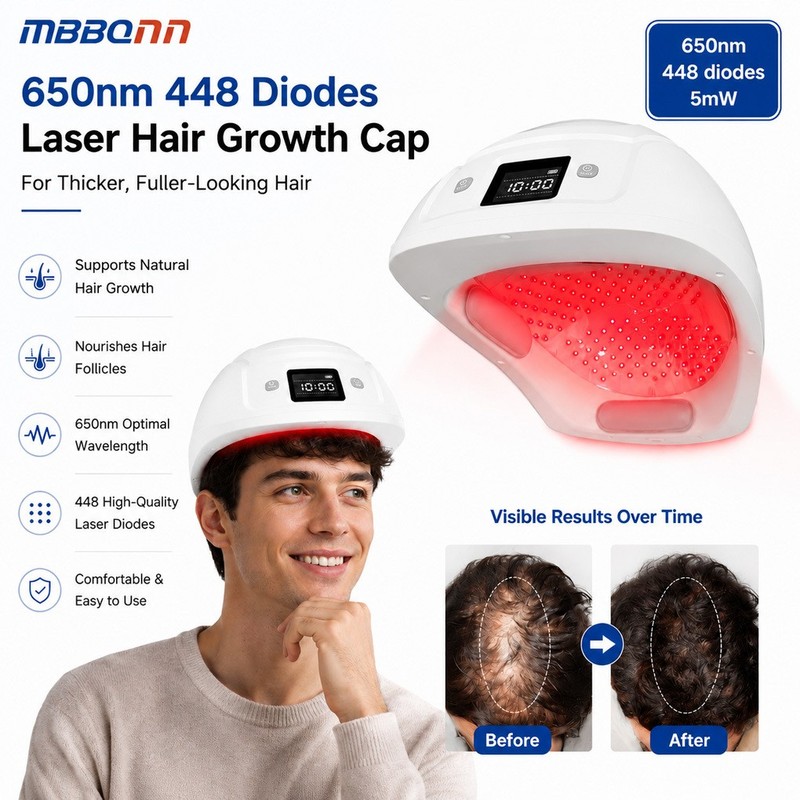 650nm Laser Hair Growth Cap for Hair Thinning Receding Hairline and Baldness