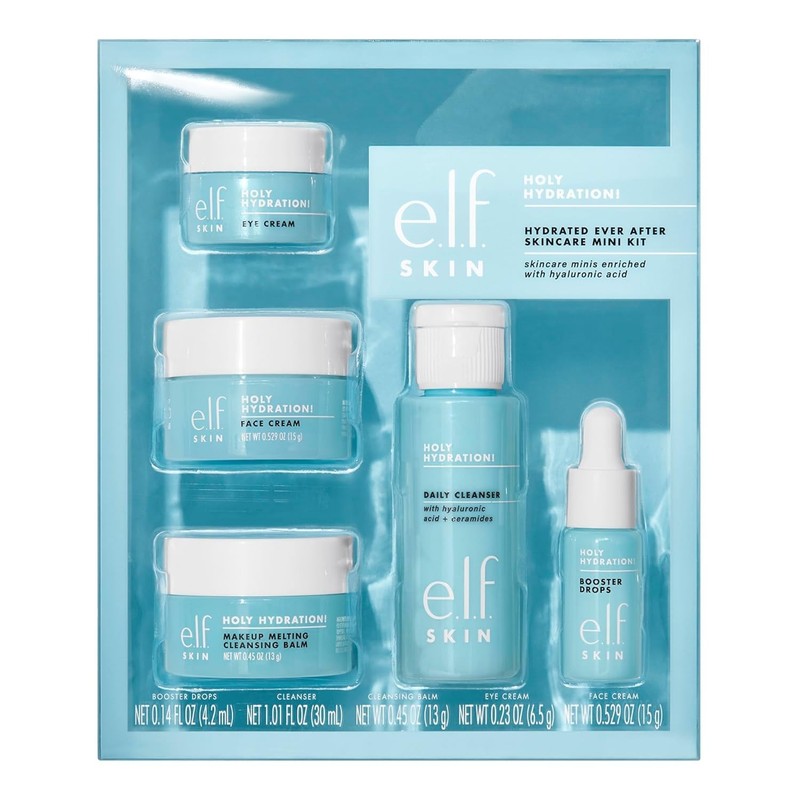e.l.f. SKIN Holy Hydration! Hydrated Ever After Skincare Mini Kit, Cleanser, …