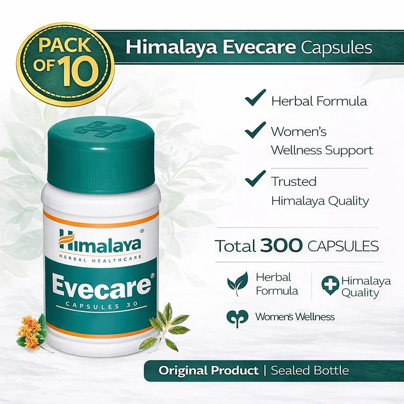 Himalaya Evecare Capsules Pack of 10 | 30 Caps Each | Herbal | Free Shipping