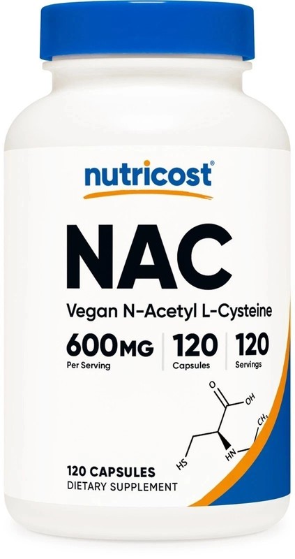 Nutricost N-Acetyl L-Cysteine (NAC) 600mg, 120 Vegan Capsules – Non-GMO
