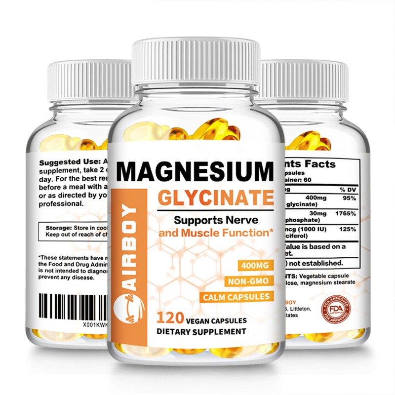 Magnesium Glycinate 400mg – Improved Sleep, Stress & Anxiety Relief – Vitamin B6