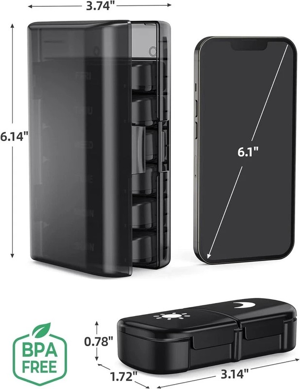 Weekly Pill Box Organizer 7 Day Medicine Storage Case 2 Times a Day Daily AM PM gallery