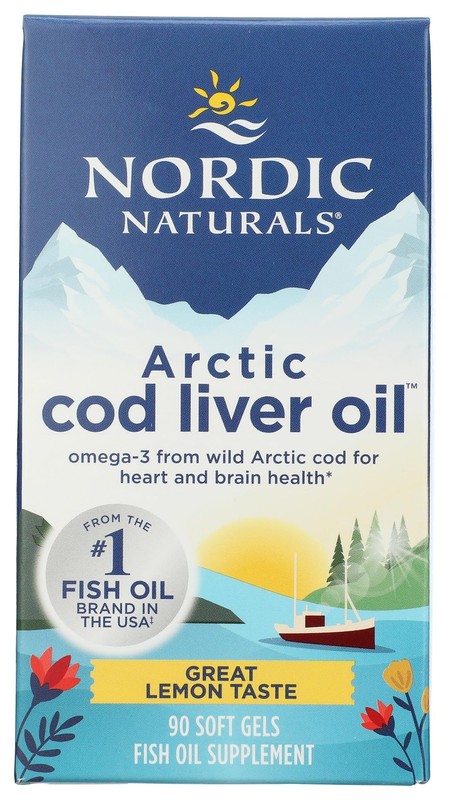 4/27 Nordic Naturals, Cod Liver Oil Arctic Lemon 1000mg, 90 Softgels
