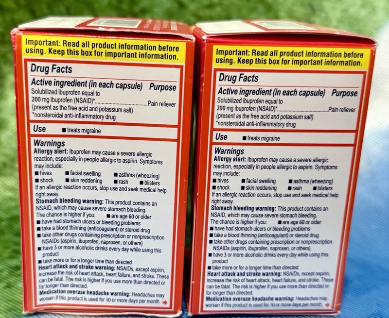 (2) Motrin IB Migraine 200 MG 80 Liquid Filled Capsules EXP 07/2026 gallery