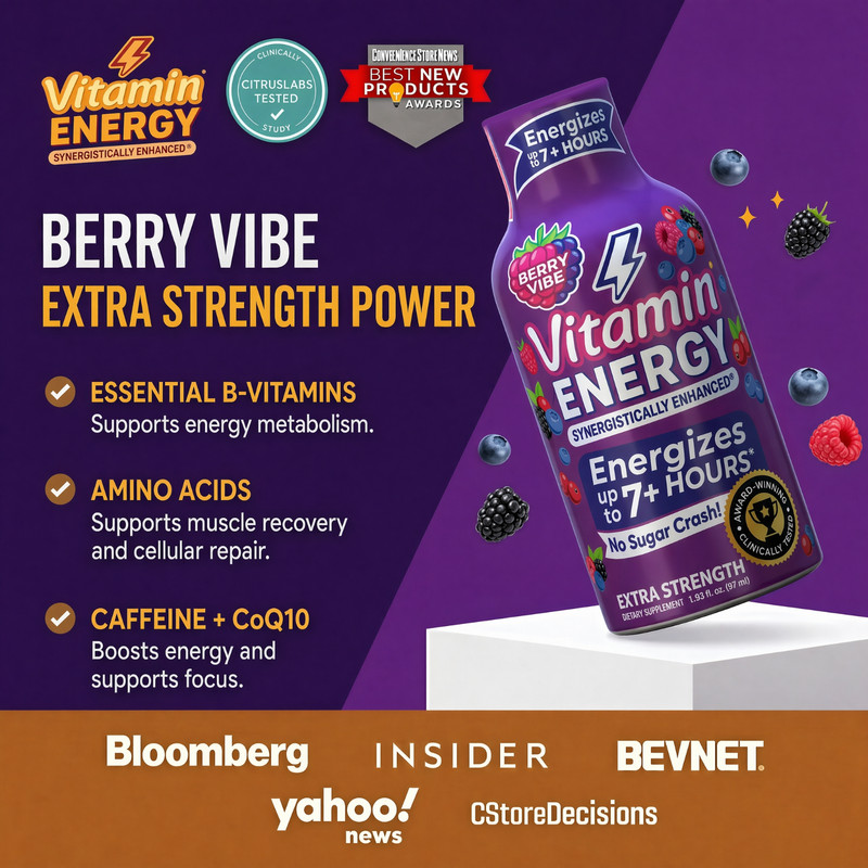(12 Pack) Vitamin Energy® Focus+ Berry Energy Shots, Clinically Proven gallery