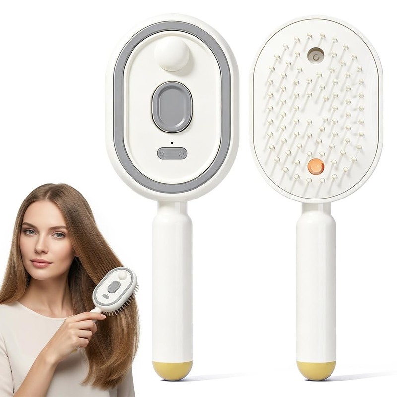 Electric Spray air Cushion Massage Comb, 3-in-1 Electric Mist Spray Hair Brush