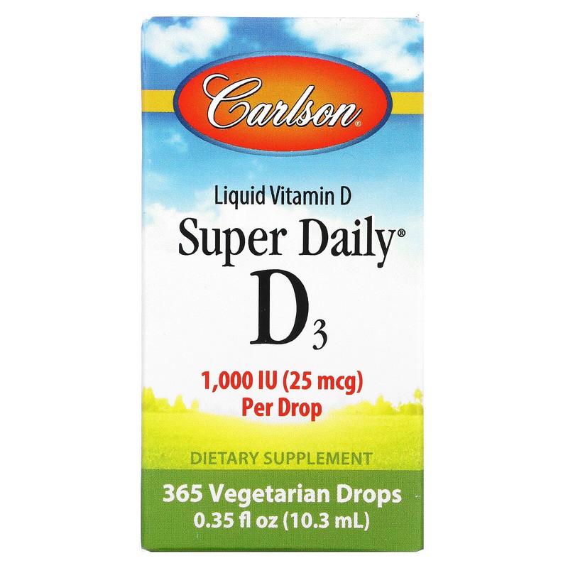 Carlson Labs Super Daily D3 1 000 IU 0 35 fl oz 10 3 ml Gluten-Free,